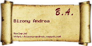 Bizony Andrea névjegykártya