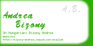 andrea bizony business card